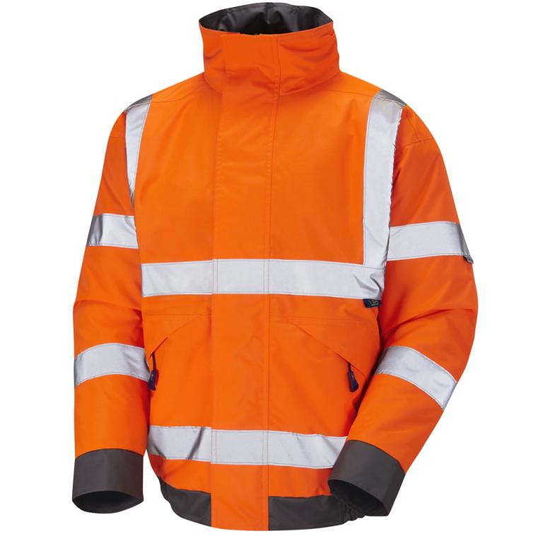 CHIVENOR Leo EcoViz 4K Baffle Lined Bomber Jacket HV ORANGE