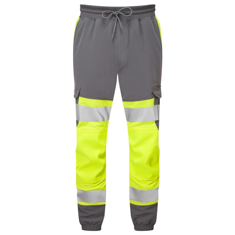 HAWKRIDGE Leo EcoViz High Performance 4X Stretch Trouser HV YELLOW/GREY