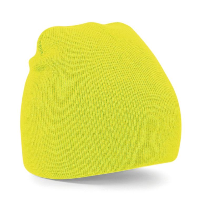 Two-tone pull-on beanie Fluorescent Yellow