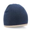 Two-tone pull-on beanie French Navy/Stone
