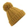 Cable knit melange beanie Mustard