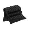 Cable knit melange scarf Black