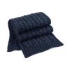 Cable knit melange scarf Navy