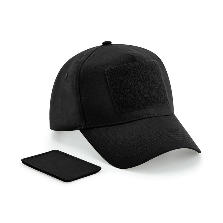 Removable patch 5-panel cap Black
