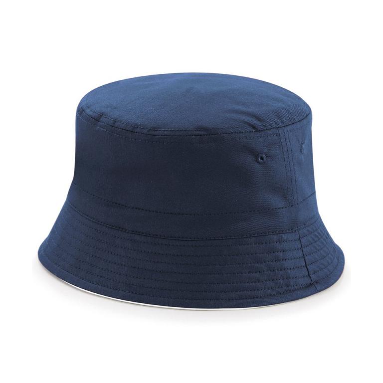Reversible bucket hat French Navy/White