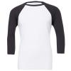 Unisex triblend ¾ sleeve baseball t-shirt White/Dark Grey