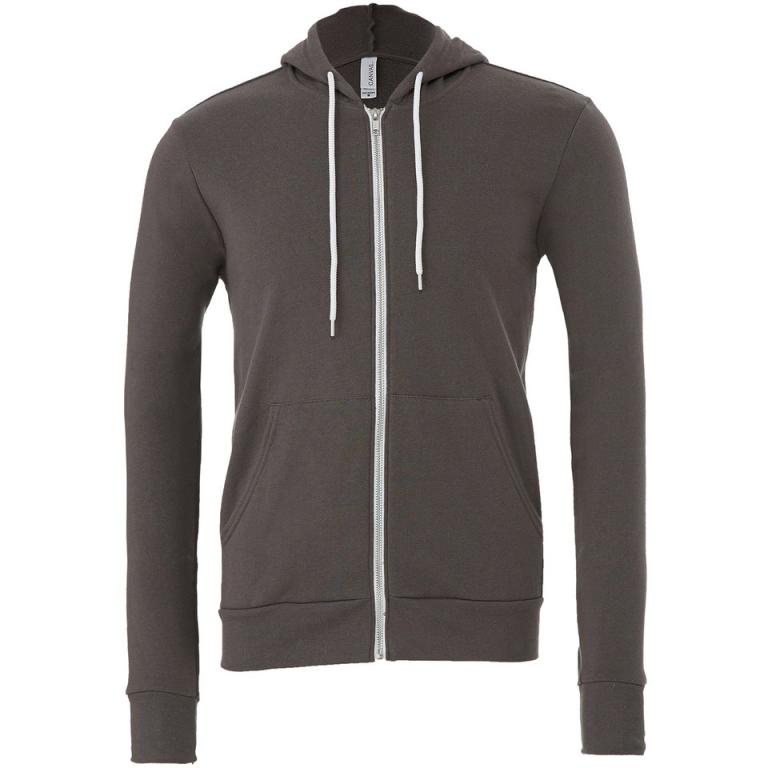 Unisex polycotton fleece full-zip hoodie Asphalt
