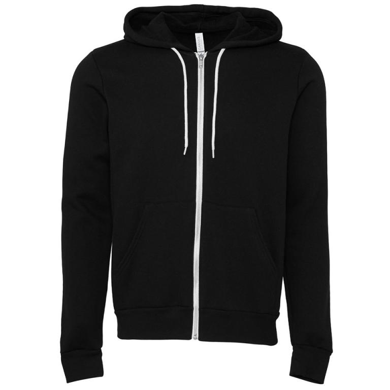 Unisex polycotton fleece full-zip hoodie DTG Black