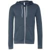 Unisex polycotton fleece full-zip hoodie - heather-navy - xs