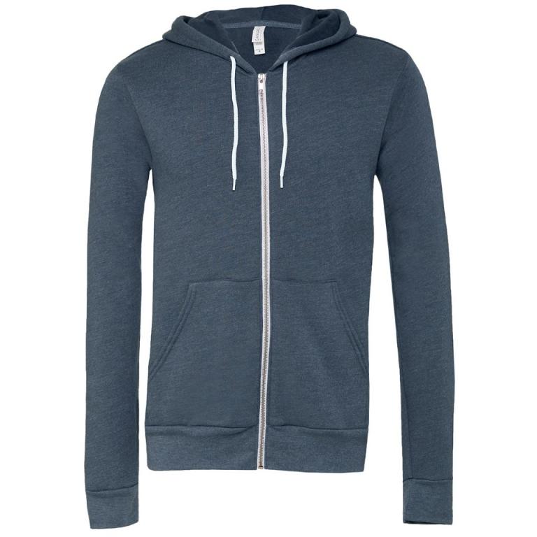 Unisex polycotton fleece full-zip hoodie Heather Navy
