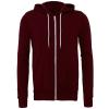 Unisex polycotton fleece full-zip hoodie Maroon