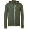 Unisex polycotton fleece full-zip hoodie Military Green