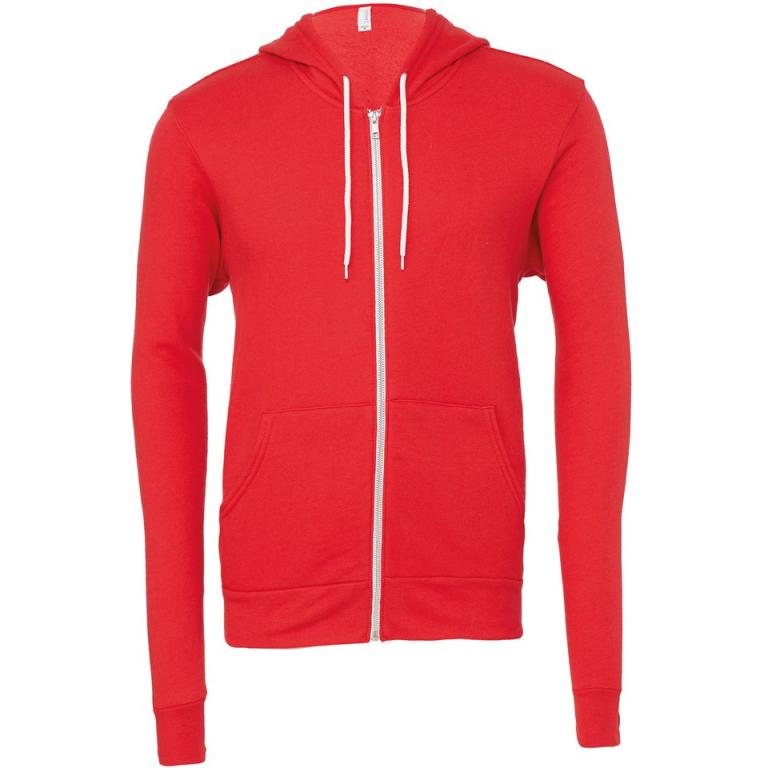 Unisex polycotton fleece full-zip hoodie Red