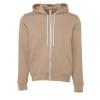 Unisex polycotton fleece full-zip hoodie Tan