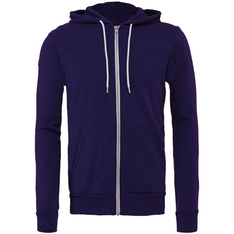 Unisex polycotton fleece full-zip hoodie Team Purple