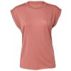 Women's flowy muscle tee with rolled cuff Mauve