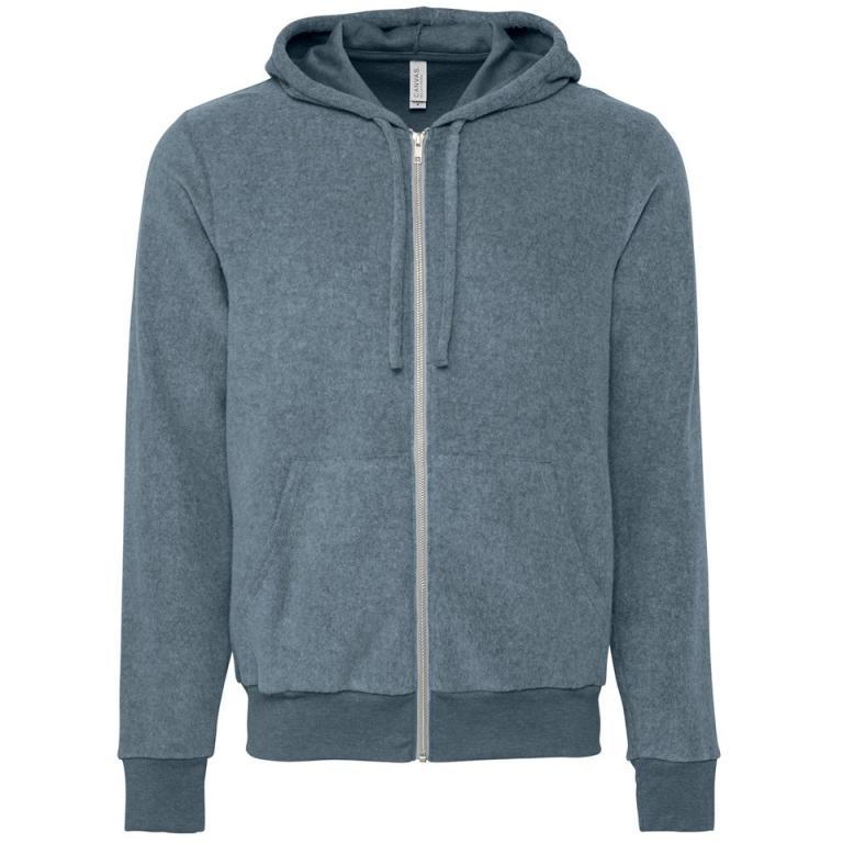 Unisex sueded fleece full-zip hoodie Heather Slate