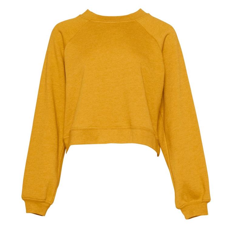 Women's raglan pullover fleece Heather Mustard