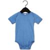 Baby Jersey short sleeve one piece Heather Columbia Blue