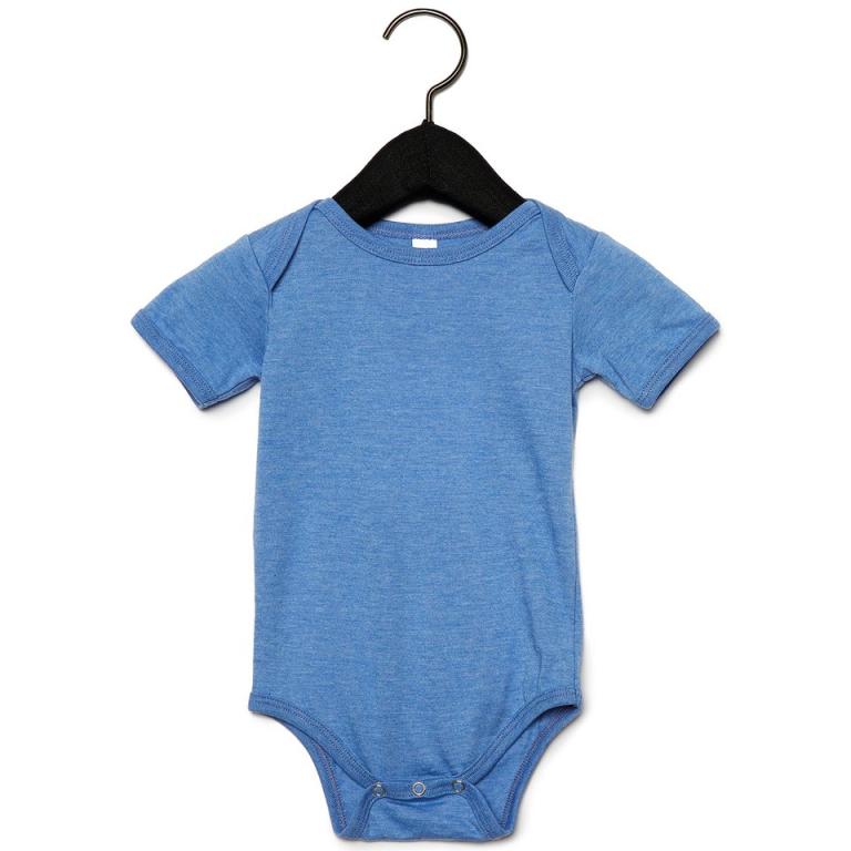 Baby Jersey short sleeve one piece Heather Columbia Blue