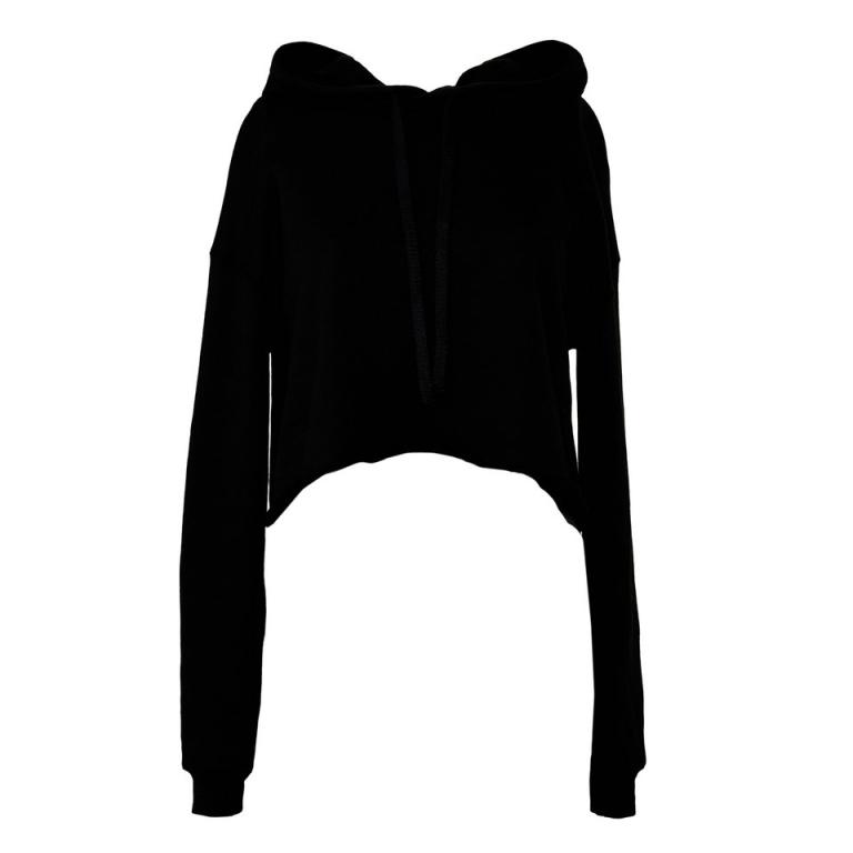 Women's cropped fleece hoodie Black