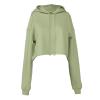 Women's cropped fleece hoodie Military Green