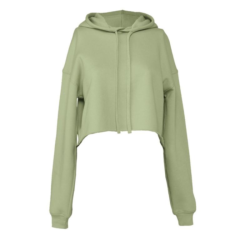 Women's cropped fleece hoodie Military Green
