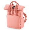 Recycled mini twin handle roll-top backpack Blush Pink