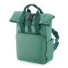 Recycled mini twin handle roll-top backpack Sage Green