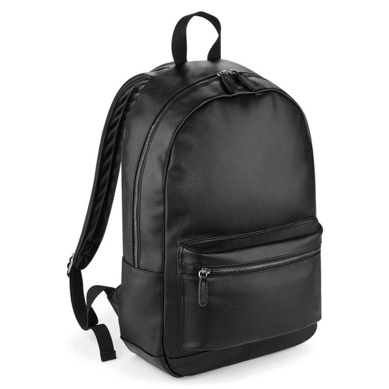Faux leather fashion backpack Black