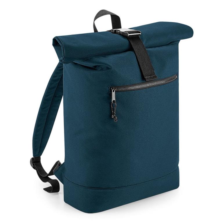 Recycled rolled-top backpack Petrol