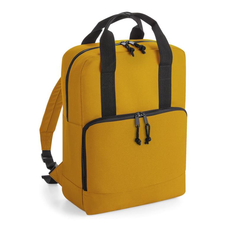 Recycled twin handle cooler backpack Mustard