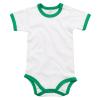 Ringer bodysuit Organic White/Kelly Green