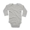 Baby organic long sleeve bodysuit Heather Grey Melange