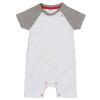 Baby baseball playsuit White/Heather Grey Melange/Red