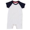 Baby baseball playsuit Organic White/Navy/Red