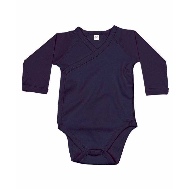 Baby long sleeve kimono bodysuit Nautical Navy