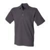 Classic cotton piqué polo with stand-up collar Charcoal