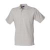 Classic cotton piqué polo with stand-up collar Heather Grey