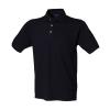 Classic cotton piqué polo with stand-up collar Navy