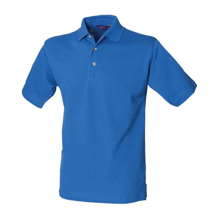 Classic cotton piqué polo with stand-up collar Royal