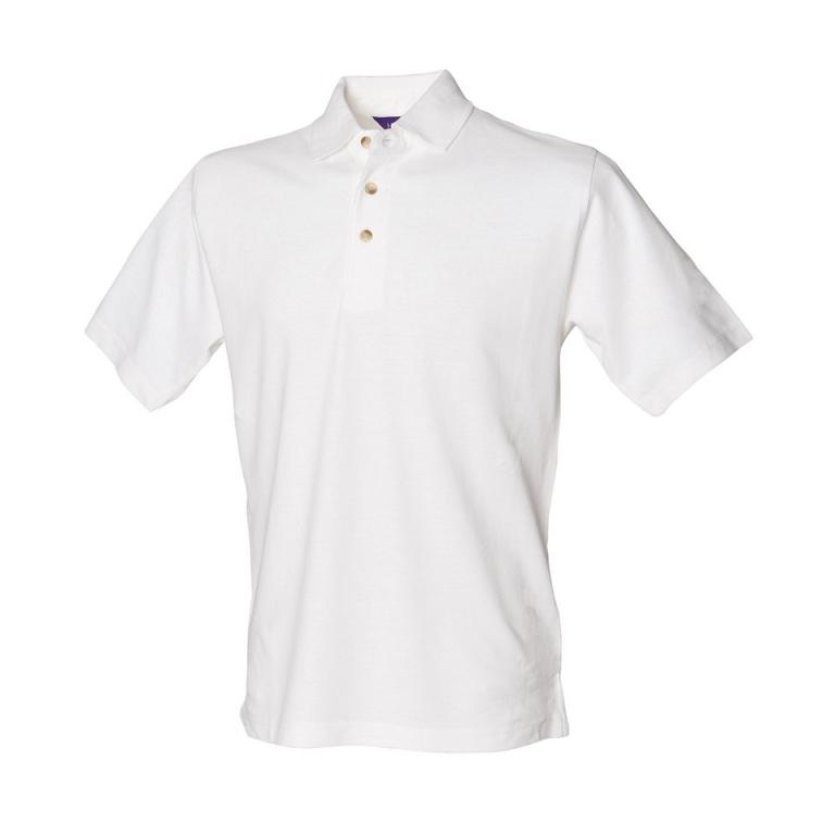 Classic cotton piqué polo with stand-up collar White