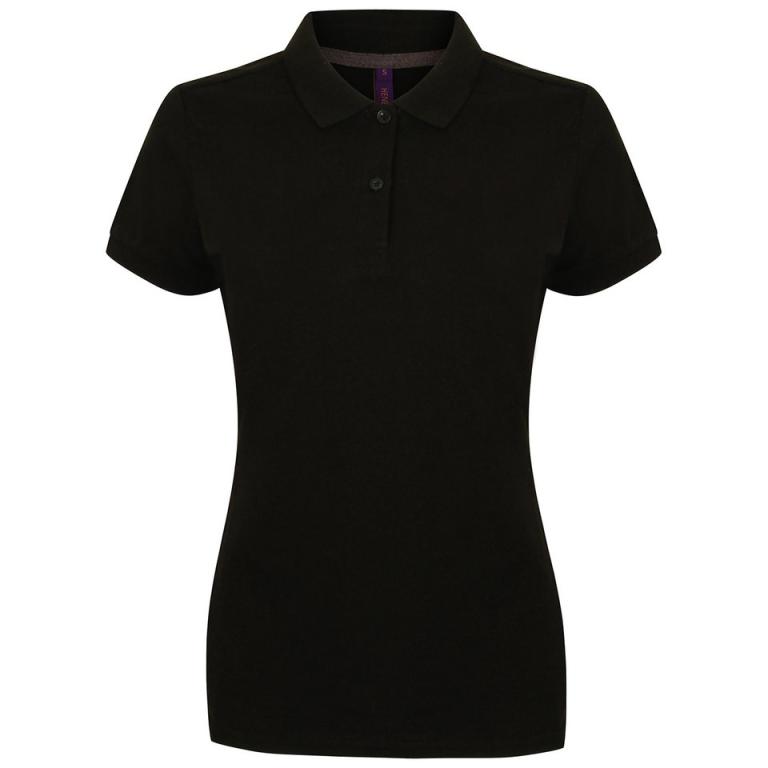 Women's micro-fine piqué polo shirt Black