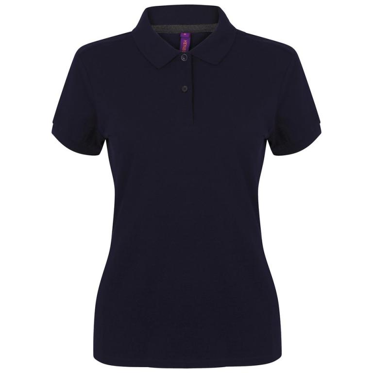 Women's micro-fine piqué polo shirt Navy