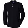 Long sleeve cotton polo shirt Navy