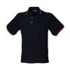 Double tipped collar and cuff polo shirt Navy Red Tipping