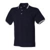 Double tipped collar and cuff polo shirt Navy White Tipping