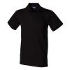 Stretch piqué polo shirt Black