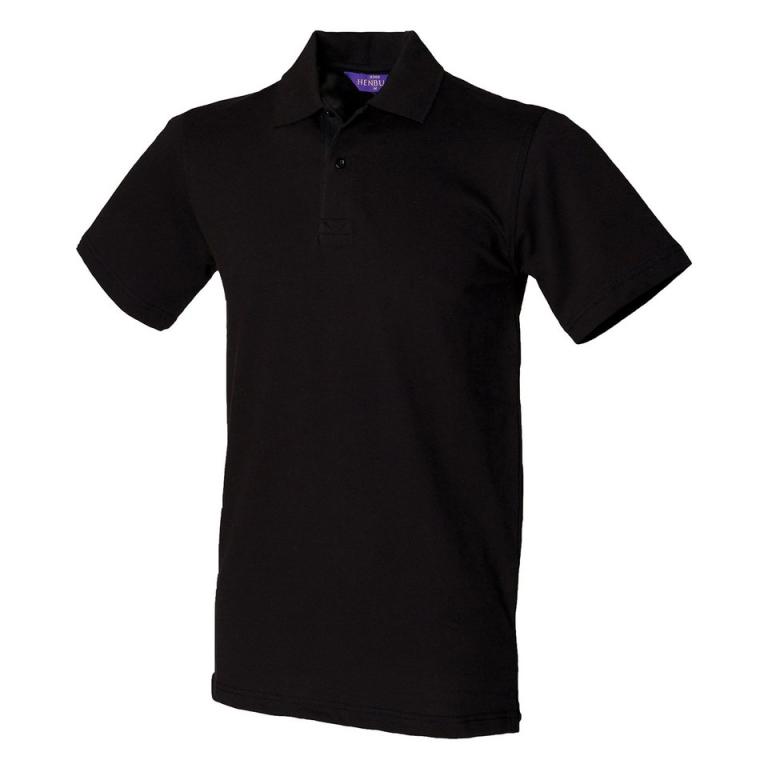 Stretch piqué polo shirt Black