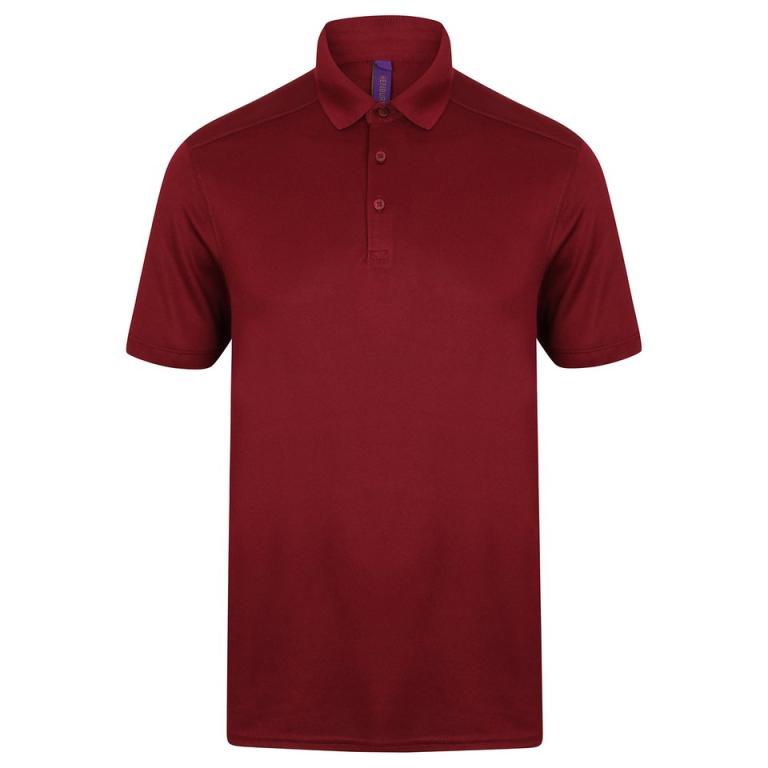 Stretch polo shirt with wicking finish (slim fit) Burgundy